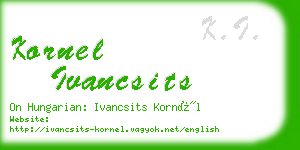 kornel ivancsits business card